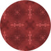 Square Patterned Red Rug, pat3045rd