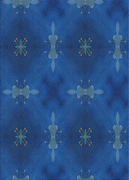 Patterned Cobalt Blue Novelty Rug, pat3045