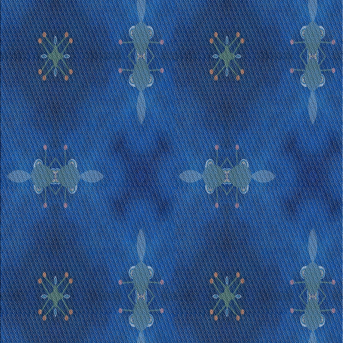 Patterned Cobalt Blue Novelty Rug, pat3045