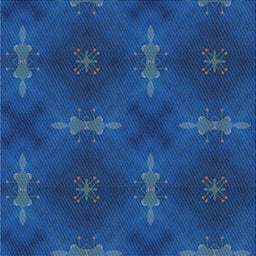 Square Patterned Cobalt Blue Novelty Rug, pat3045