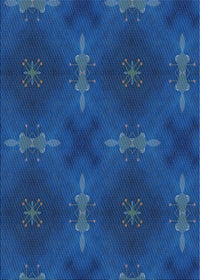 Machine Washable Transitional Cobalt Blue Rug, wshpat3045