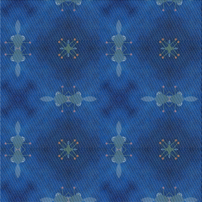 Sideview of Machine Washable Transitional Cobalt Blue Rug, wshpat3045