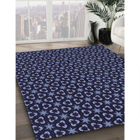 Patterned Night Blue Rug, pat3046blu