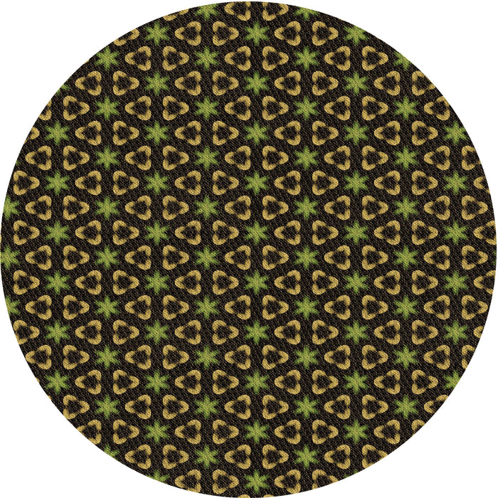 Square Machine Washable Transitional Dark Yellow Green Rug in a Living Room, wshpat3046brn