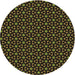 Square Machine Washable Transitional Dark Yellow Green Rug in a Living Room, wshpat3046brn