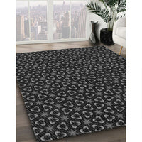 Patterned Black Rug, pat3046gry