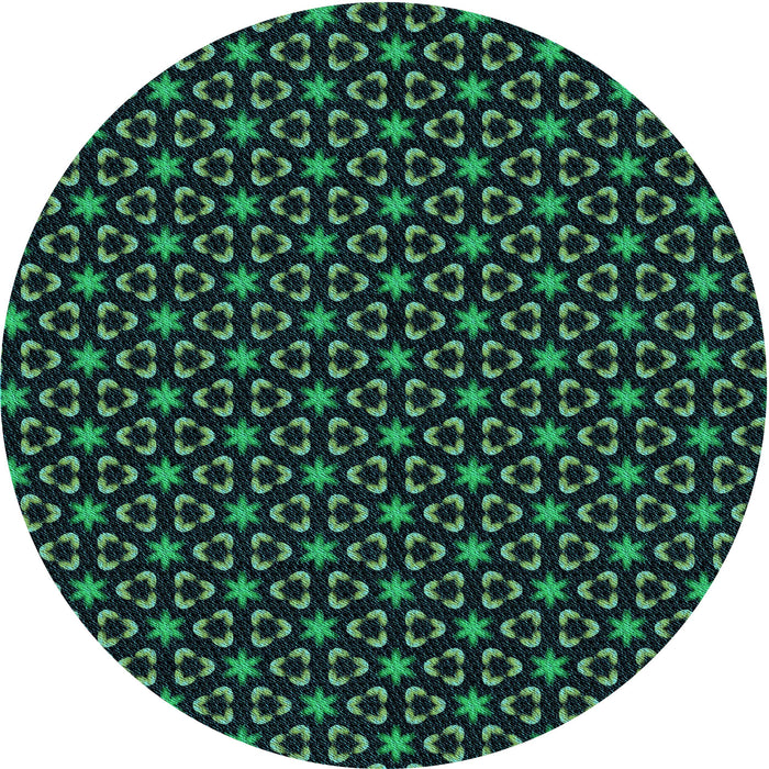 Square Machine Washable Transitional Deep Teal Green Rug in a Living Room, wshpat3046lblu