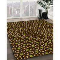 Patterned Black Brown Rug, pat3046org