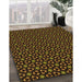 Patterned Black Brown Rug in Family Room, pat3046org