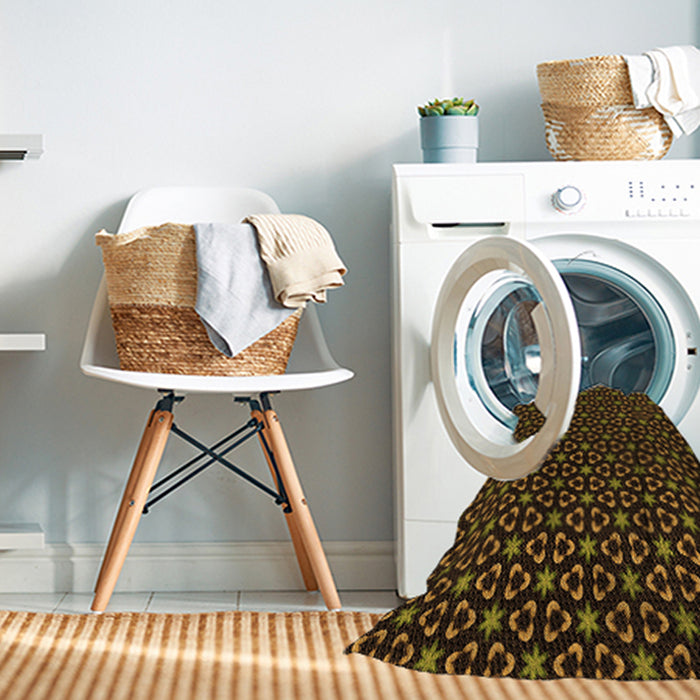 Machine Washable Transitional Black Brown Rug in a Washing Machine, wshpat3046org