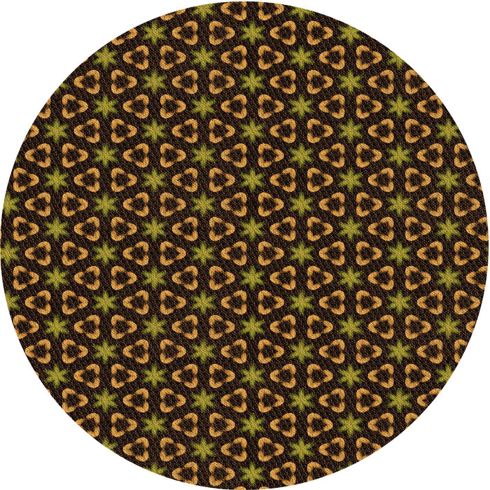 Square Patterned Black Brown Rug, pat3046org