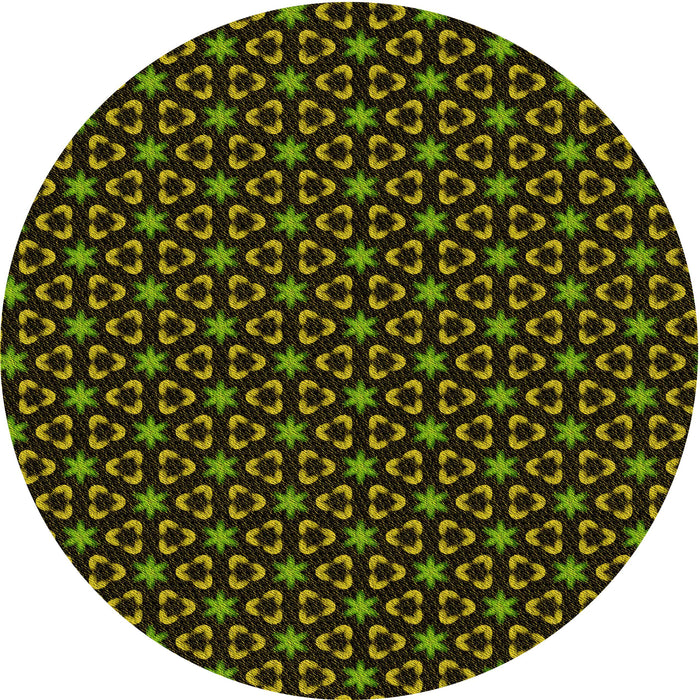 Square Machine Washable Transitional Dark Yellow Green Rug in a Living Room, wshpat3046yw