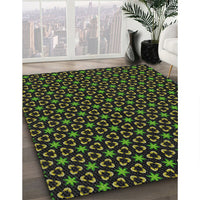 Patterned Black Novelty Rug, pat3046