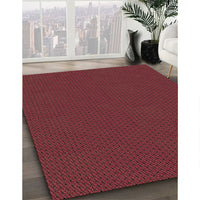 Patterned Brown Red Rug, pat3047brn