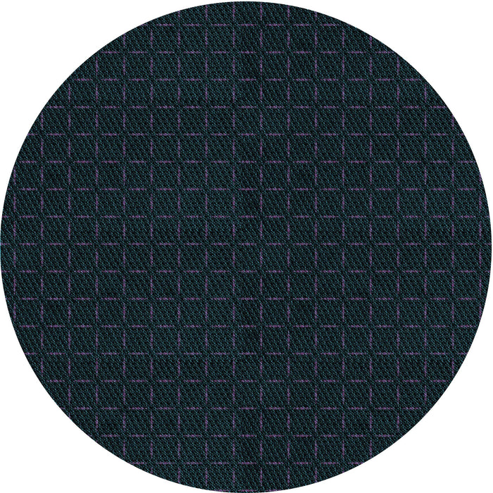 Square Patterned Black Rug, pat3048lblu