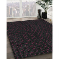 Patterned Charcoal Gray Novelty Rug, pat3048