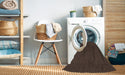 Machine Washable Transitional Sienna Brown Rug in a Washing Machine, wshpat3049brn