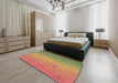 Machine Washable Transitional Red Rug in a Bedroom, wshpat304