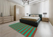 Patterned Spring Green Rug in a Bedroom, pat305lblu