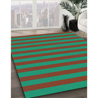 Patterned Spring Green Rug, pat305lblu