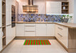 Patterned Red Rug in a Kitchen, pat305yw