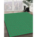 Machine Washable Transitional Forest Green Rug in a Family Room, wshpat3050grn