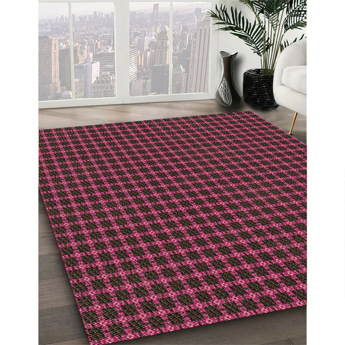 Machine Washable Transitional Chestnut Brown Rug in a Family Room, wshpat3051brn