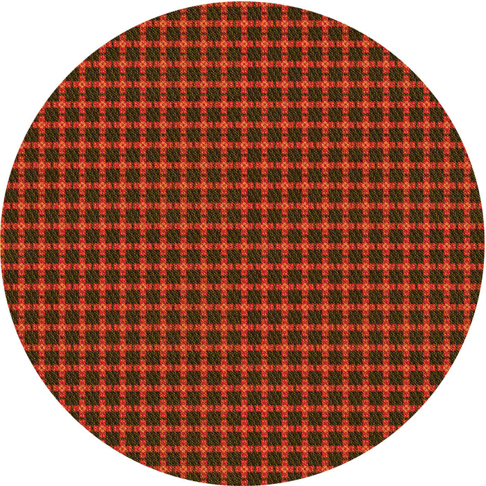 Square Patterned Saddle Brown Rug, pat3051yw