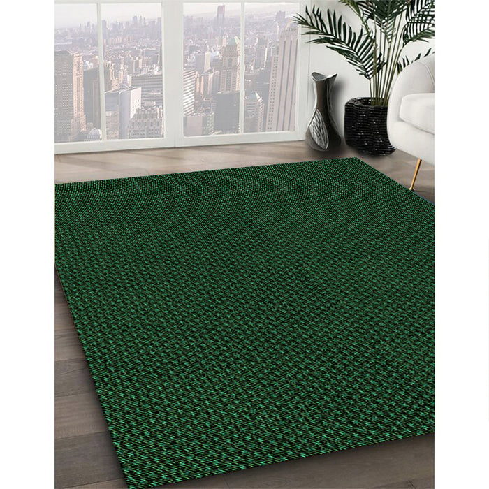 Patterned Deep Emerald Green Rug in Family Room, pat3052grn