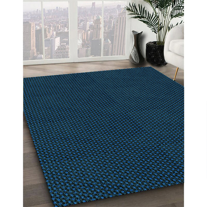 Machine Washable Transitional Blue Rug in a Family Room, wshpat3052lblu