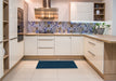 Patterned Blue Rug in a Kitchen, pat3052lblu