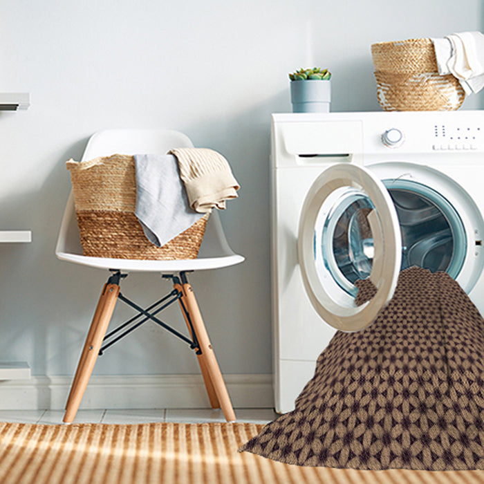 Machine Washable Transitional Peru Brown Rug in a Washing Machine, wshpat3053brn