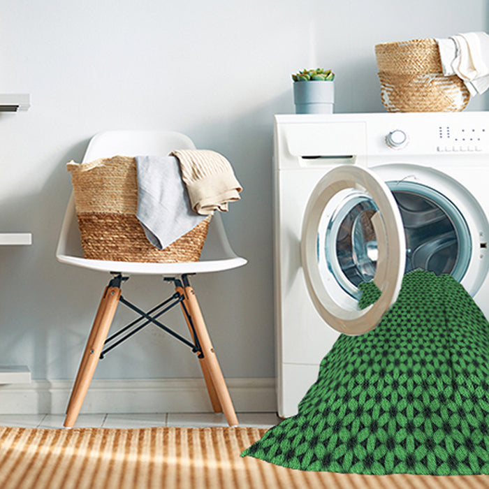 Machine Washable Transitional Deep Emerald Green Rug in a Washing Machine, wshpat3053grn
