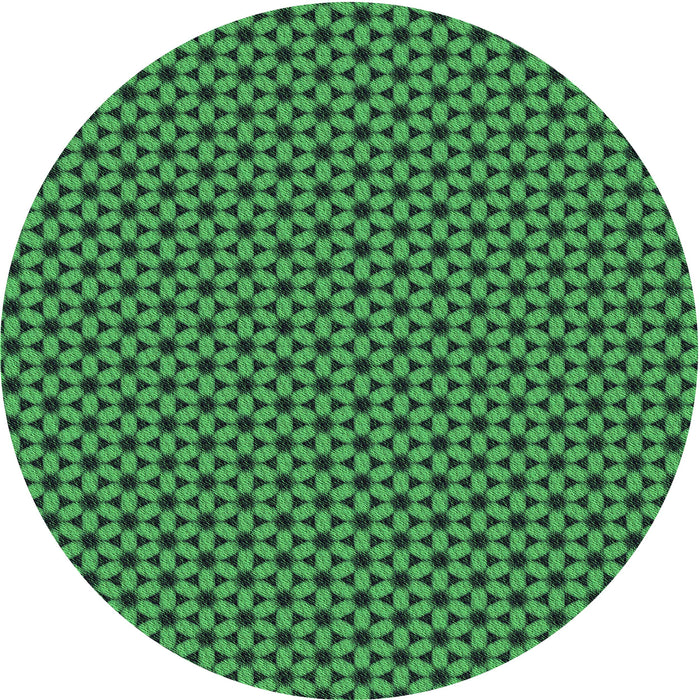 Square Machine Washable Transitional Deep Emerald Green Rug in a Living Room, wshpat3053grn