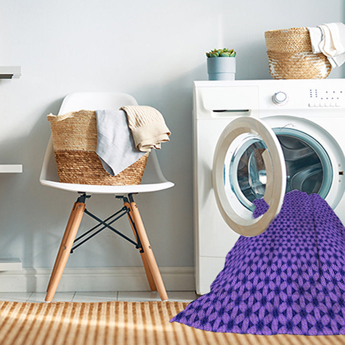 Machine Washable Transitional Purple Daffodil Purple Rug in a Washing Machine, wshpat3053pur