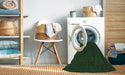 Machine Washable Transitional Dark Forest Green Rug in a Washing Machine, wshpat3054grn