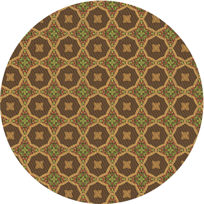 Square Patterned Red Brown Rug, pat3055brn