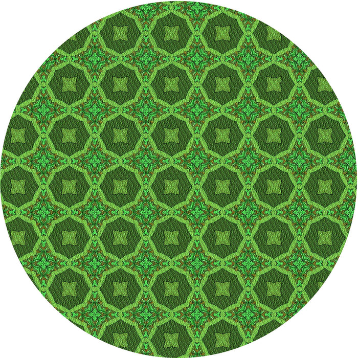 Square Patterned Green Rug, pat3055grn
