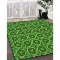 Patterned Green Rug, pat3055grn