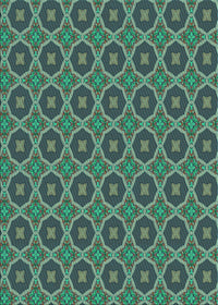 Machine Washable Transitional Mint Green Rug, wshpat3055lblu