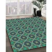 Patterned Mint Green Rug, pat3055lblu