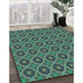 Machine Washable Transitional Mint Green Rug in a Family Room, wshpat3055lblu