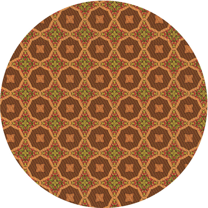Square Patterned Orange Rug, pat3055org