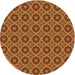 Square Patterned Orange Rug, pat3055org