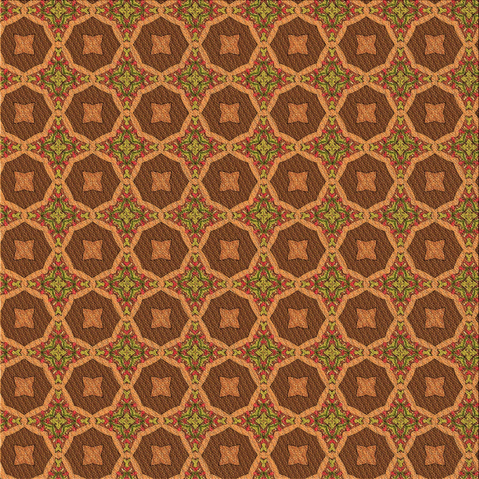 Round Machine Washable Transitional Orange Rug, wshpat3055org