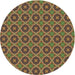 Square Machine Washable Transitional Brass Green Rug, wshpat3055