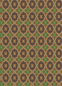 Machine Washable Transitional Brass Green Rug, wshpat3055