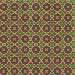 Square Patterned Copper Green Novelty Rug, pat3055