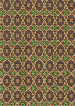 Patterned Copper Green Novelty Rug, pat3055