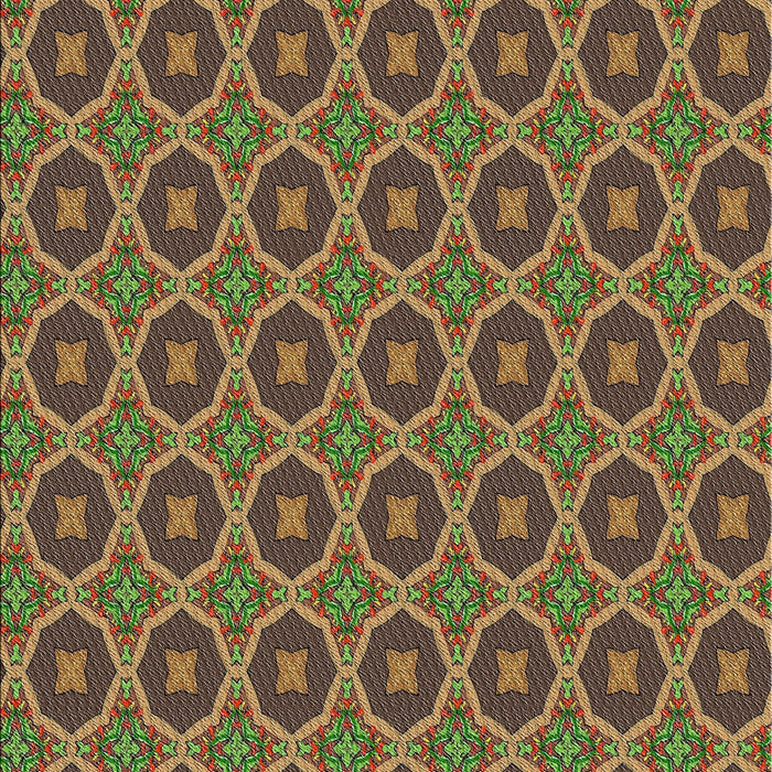 Patterned Copper Green Novelty Rug, pat3055